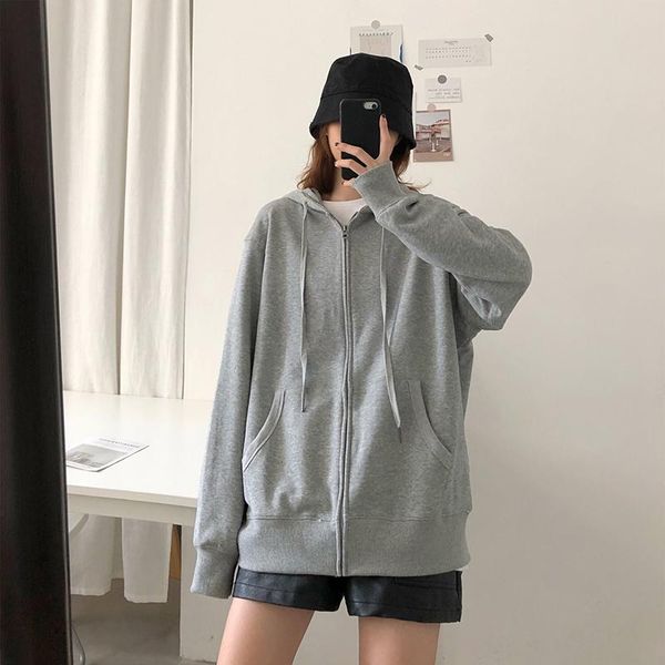women's hoodies & sweatshirts women's loose sweater 2021 korean fashion jacket lazy wind cardigan hooded student mid-length basebal, Black
women's hoodies & sweatshirts women's loose sweater 2021 korean fashion jacket lazy wind cardigan hooded student mid-length basebal, Black