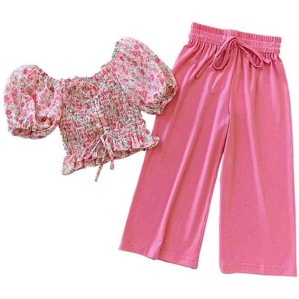 summer kids clothes girls floral trousers 2pcs sets clothing children's 210528, White
summer kids clothes girls floral trousers 2pcs sets clothing children's 210528, White