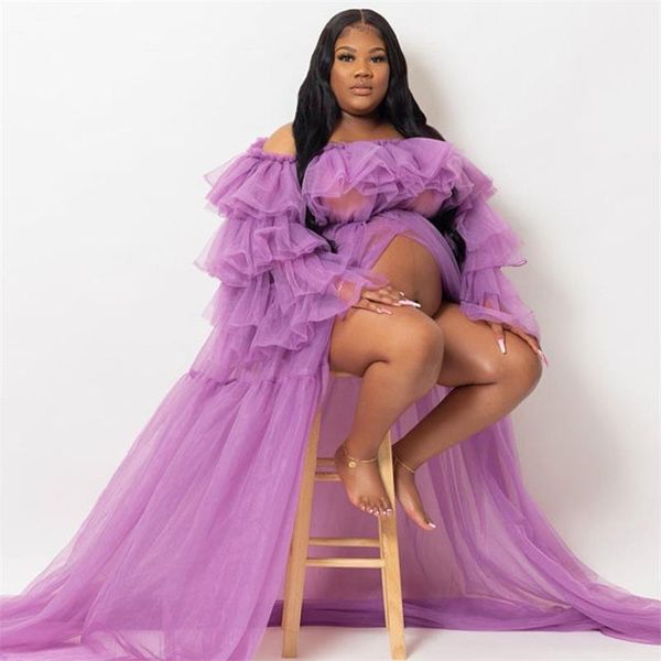 plus size tulle prom dresses maternity robes for p shoot long sheer off the shoulder bridal pregnancy dress gowns, Black
plus size tulle prom dresses maternity robes for p shoot long sheer off the shoulder bridal pregnancy dress gowns, Black