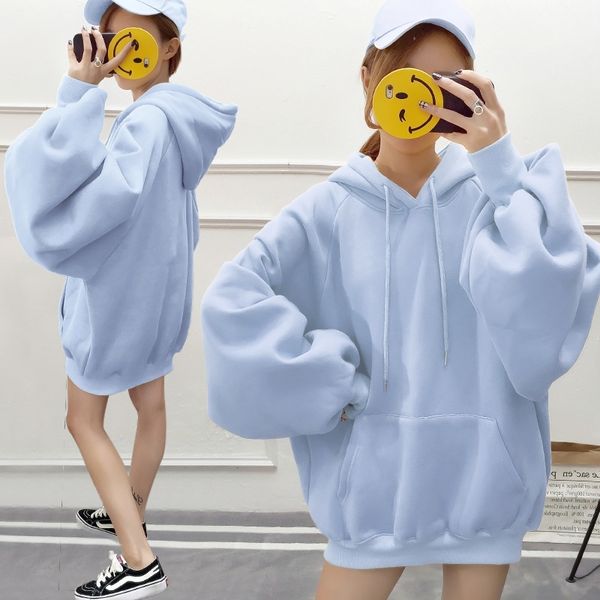 winter korean new plush thickened medium solid color lantern long sleeve hooded sweater for female students, Black
winter korean new plush thickened medium solid color lantern long sleeve hooded sweater for female students, Black
