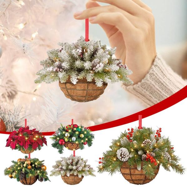 decorative flowers & wreaths mini artificial christmas hanging basket flocked with mixed decorations and led lights ornament xmas decor #50g
decorative flowers & wreaths mini artificial christmas hanging basket flocked with mixed decorations and led lights ornament xmas decor #50g