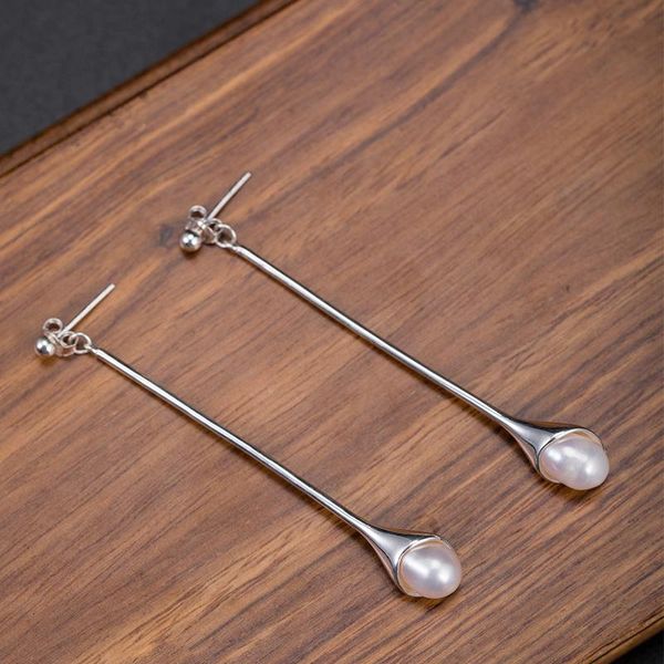 stud 925 silver personalized simple long freshwater pearl earrings feminine fashion temperament elegant jewelry gift, Golden;silver
stud 925 silver personalized simple long freshwater pearl earrings feminine fashion temperament elegant jewelry gift, Golden;silver