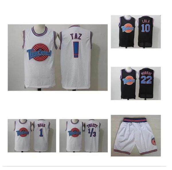space jam tune squad looney tunes 22 bill murray 1 bugs taz black white 2 daffy duck 10 lola bunny basketball jersey, Black;red
space jam tune squad looney tunes 22 bill murray 1 bugs taz black white 2 daffy duck 10 lola bunny basketball jersey, Black;red