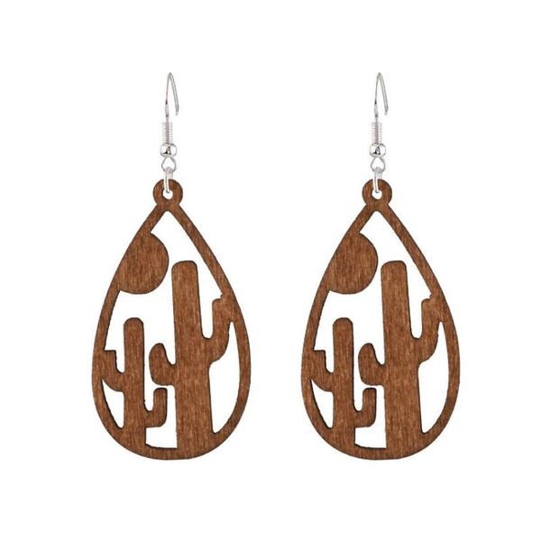 dangle & chandelier cutout natural wooden cactus drop earrings for women trendy trim teardrop shape wood jewelry wholesale, Silver
dangle & chandelier cutout natural wooden cactus drop earrings for women trendy trim teardrop shape wood jewelry wholesale, Silver