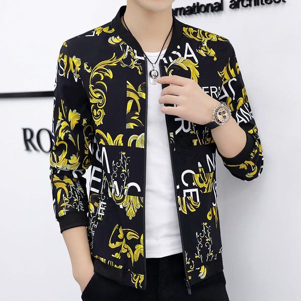 men's jackets mens spring autumn hip hop baseball coats men stand collar slim flower bomber brand clothing, Black;brown
men's jackets mens spring autumn hip hop baseball coats men stand collar slim flower bomber brand clothing, Black;brown