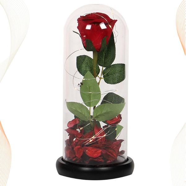 glass cover led light simulation immortal rose deskornament valentine's day present home decor for lady without batter
glass cover led light simulation immortal rose deskornament valentine's day present home decor for lady without batter
