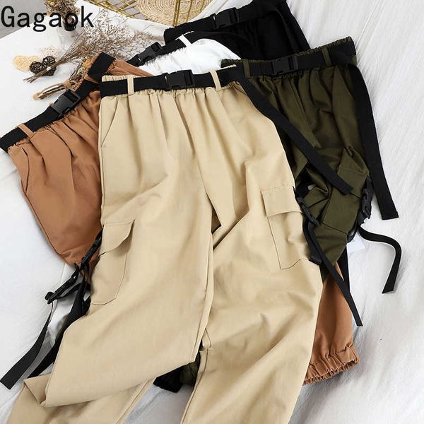 safari style women cargo pant spring autumn solid high pockets loose casual harajuku wild female fashion pants 210531, Black;white
safari style women cargo pant spring autumn solid high pockets loose casual harajuku wild female fashion pants 210531, Black;white