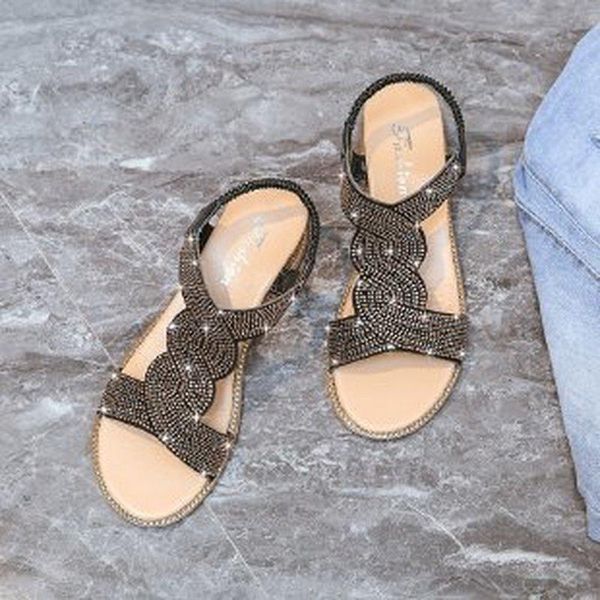 sandals women summer fashion women's 2021 flats casual strap gladiator bling knitted beach flat shoes, Black
sandals women summer fashion women's 2021 flats casual strap gladiator bling knitted beach flat shoes, Black