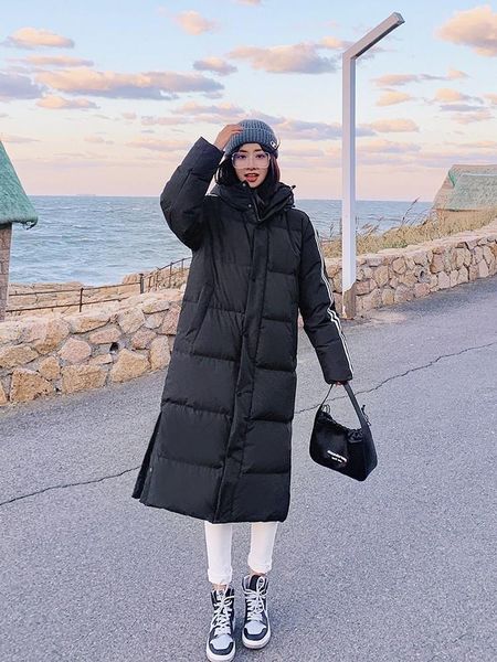 women's down & parkas inverno, nova korean version, couple versatile lazer hooded coat mulheres longo knee grosso, Black
women's down & parkas inverno, nova korean version, couple versatile lazer hooded coat mulheres longo knee grosso, Black