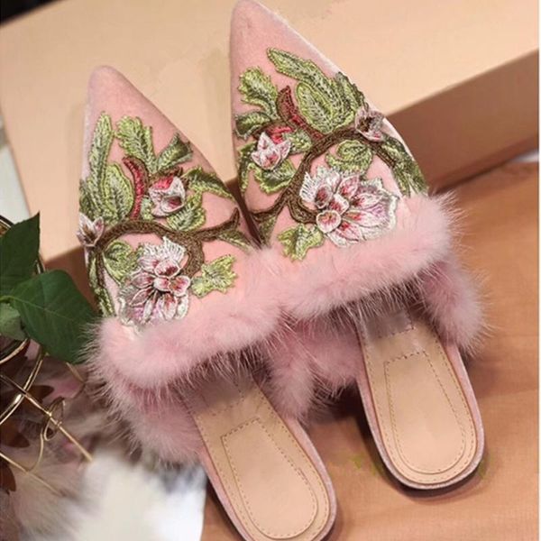 slippers fashion fur women winter embroidery flower mules casual shoes flats woman tenis feminino, Black
slippers fashion fur women winter embroidery flower mules casual shoes flats woman tenis feminino, Black