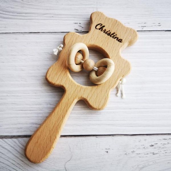 party favor wooden rattle personalized baby gift toy keepsake born 0-12 months sensory custom name 
party favor wooden rattle personalized baby gift toy keepsake born 0-12 months sensory custom name
