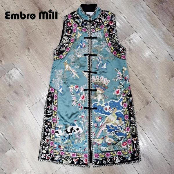 women's vests birds paying homage to the phoenix embroidery chinese style high end luxury mid-length retro acetate vest coat m-3xl, Black;white
women's vests birds paying homage to the phoenix embroidery chinese style high end luxury mid-length retro acetate vest coat m-3xl, Black;white