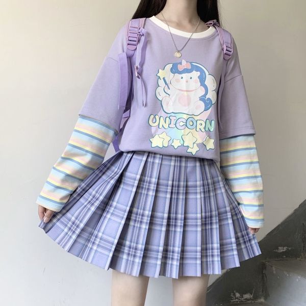 qweek kawaii tshirt women fashion cartoon print t shirt women long sleeve plus size cute rainbow stripe casual graphic tees 210315, White
qweek kawaii tshirt women fashion cartoon print t shirt women long sleeve plus size cute rainbow stripe casual graphic tees 210315, White