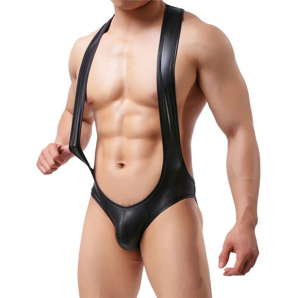 Sexy Bodysuits Wetlook Open Butt Leotard Latex Gay Jumpsuits Catsuit Faux Leather Teddies Jockstrap One Piece Erotic Undershirts, Black
Sexy Bodysuits Wetlook Open Butt Leotard Latex Gay Jumpsuits Catsuit Faux Leather Teddies Jockstrap One Piece Erotic Undershirts, Black