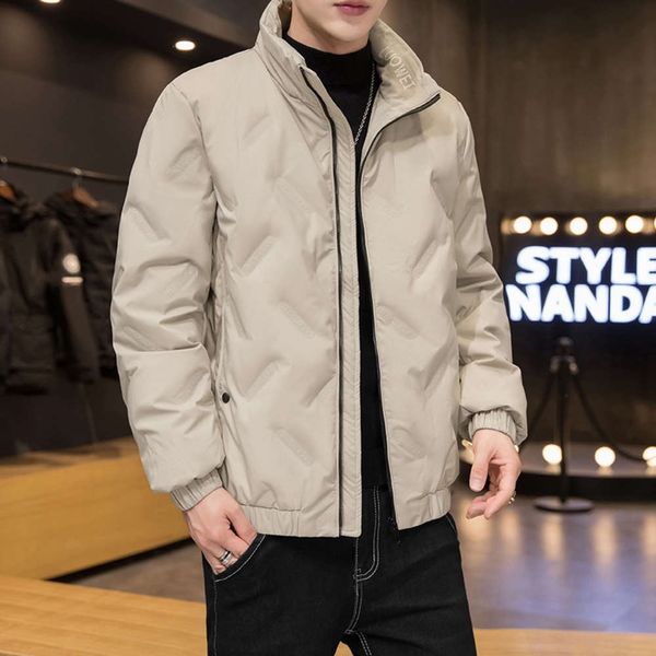 90 white duck down 2020 winter new stand collar trend thickened relaxed korean down jacket short jacket for men, Black
90 white duck down 2020 winter new stand collar trend thickened relaxed korean down jacket short jacket for men, Black