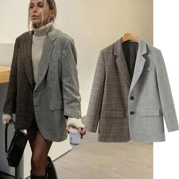women's suits & blazers maxdutti women and jackets 2021 ins fashion blogger vintage partchwork plaid wool blazer feminino color contras, White;black
women's suits & blazers maxdutti women and jackets 2021 ins fashion blogger vintage partchwork plaid wool blazer feminino color contras, White;black