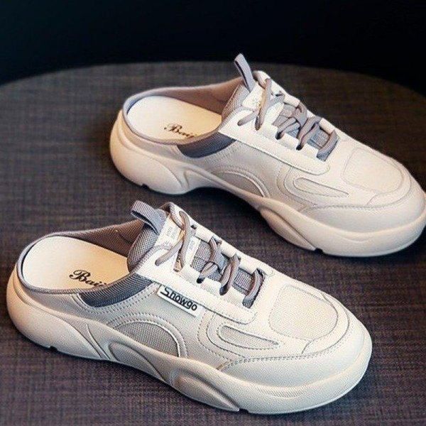 slippers brand fashion women's slip-on sneaker half platform casual shoes summer color matching lace-up, Black
slippers brand fashion women's slip-on sneaker half platform casual shoes summer color matching lace-up, Black