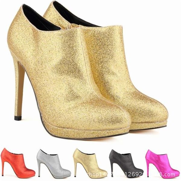 dress shoes pumps wedding women fetish party round toe sequined cloth 14cm thin high heels slip on bling size 35-42, Black
dress shoes pumps wedding women fetish party round toe sequined cloth 14cm thin high heels slip on bling size 35-42, Black