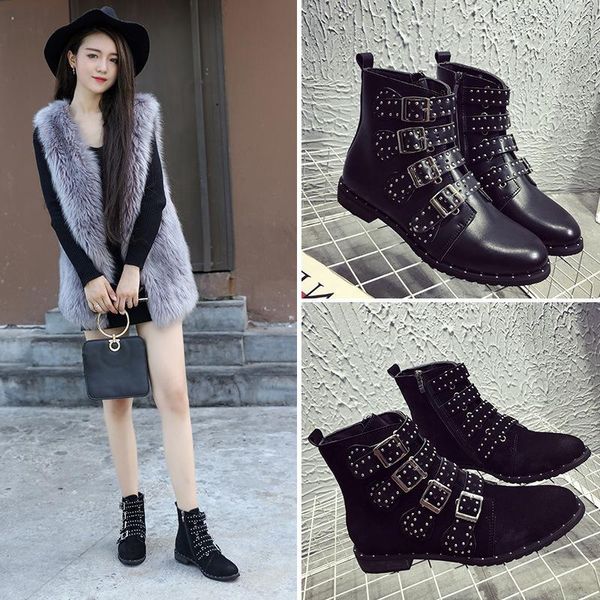 boots motorcycle trendy sharp head fashionable metal rivet belt buckle large size women's, Black
boots motorcycle trendy sharp head fashionable metal rivet belt buckle large size women's, Black