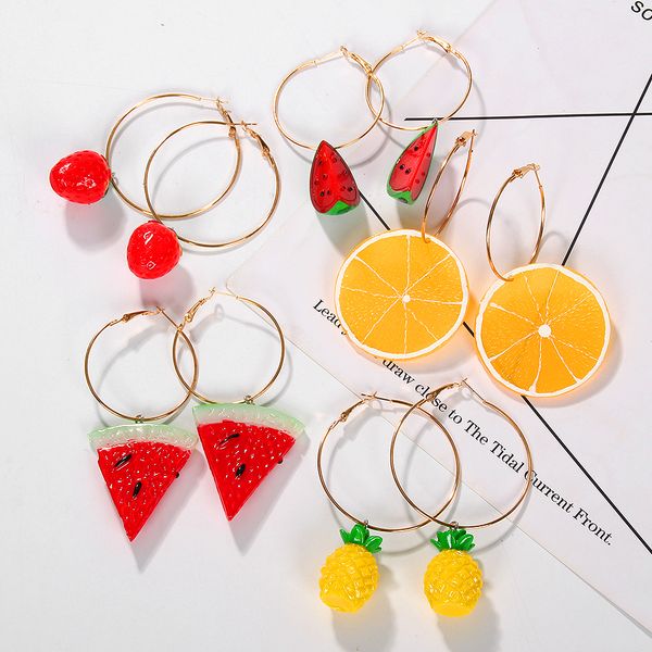 cute fruits pendant earrings new watermelon pineapple lemon strawberry jewelry women round drop earring for wedding, Silver
cute fruits pendant earrings new watermelon pineapple lemon strawberry jewelry women round drop earring for wedding, Silver