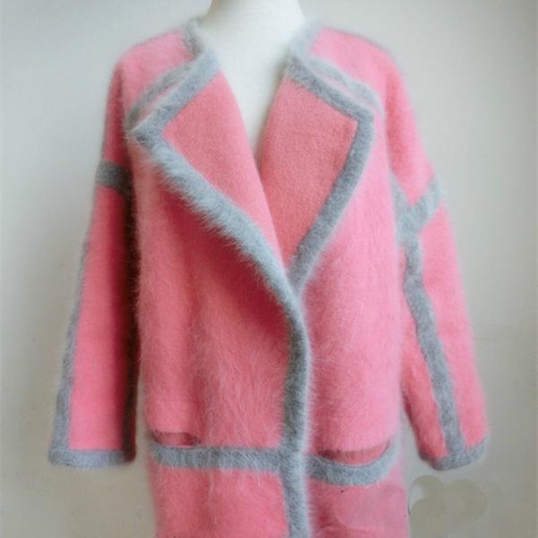 women's sweaters juanbo 2021 highend large peach pink mink cashmere sweater coat thick loose cardigan long-haired long section, White;black
women's sweaters juanbo 2021 highend large peach pink mink cashmere sweater coat thick loose cardigan long-haired long section, White;black