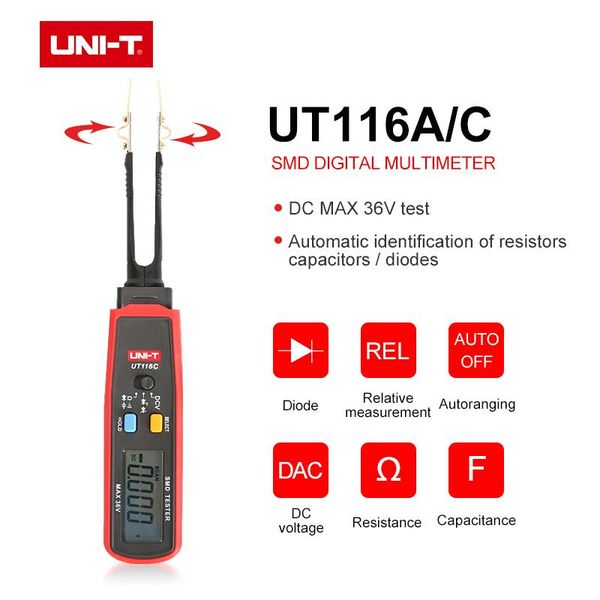 multimeters uni-t smd multimeter tester resistor/capacitor/diode (rcd) parameter meter digital smart testing clips ut116a/ut116c
multimeters uni-t smd multimeter tester resistor/capacitor/diode (rcd) parameter meter digital smart testing clips ut116a/ut116c