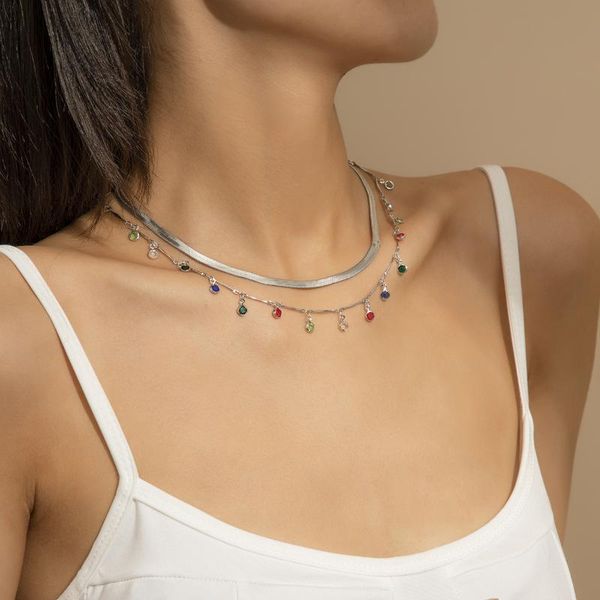 chains fashion bone chain multi-piece set diamond necklace personalized punk flat snake clavicle jewelry, Silver
chains fashion bone chain multi-piece set diamond necklace personalized punk flat snake clavicle jewelry, Silver