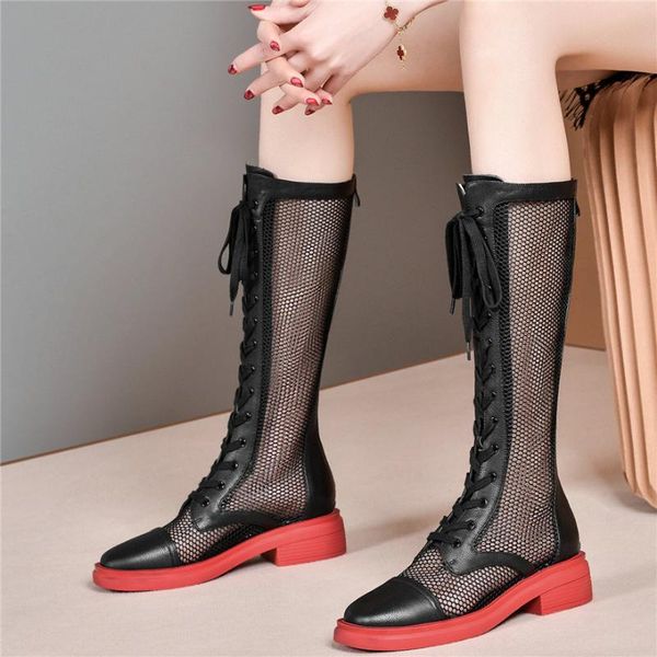 boots lace up fashion sneakers women genuine leather military thigh high female summer breathable mesh platform creepers shoes, Black
boots lace up fashion sneakers women genuine leather military thigh high female summer breathable mesh platform creepers shoes, Black