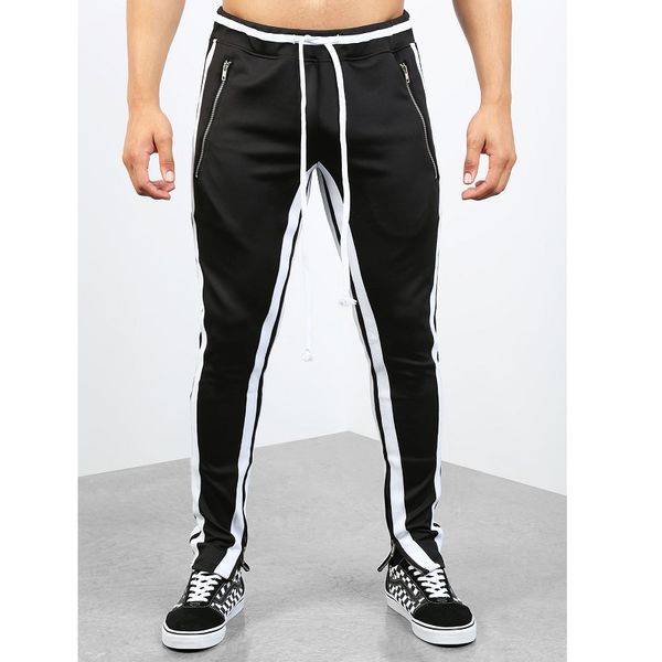 2021 new season men's casual micro-elastic mid-waist sports pants european and american fashion color matching sports fitness pants wor, Black
2021 new season men's casual micro-elastic mid-waist sports pants european and american fashion color matching sports fitness pants wor, Black