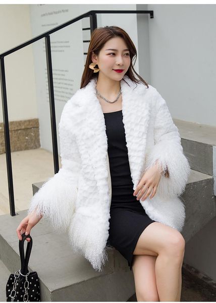 new genuine real natural fur coat lamb fur hem and cuff collar women's fashion jacket lady english collar, Black
new genuine real natural fur coat lamb fur hem and cuff collar women's fashion jacket lady english collar, Black