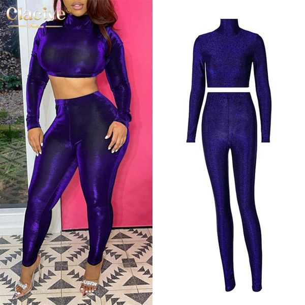 women's two piece pants clacive blue glitter turtleneck women tracksuit set bodycon long sleeve crop sport leggings fashion knitted lad, White
women's two piece pants clacive blue glitter turtleneck women tracksuit set bodycon long sleeve crop sport leggings fashion knitted lad, White