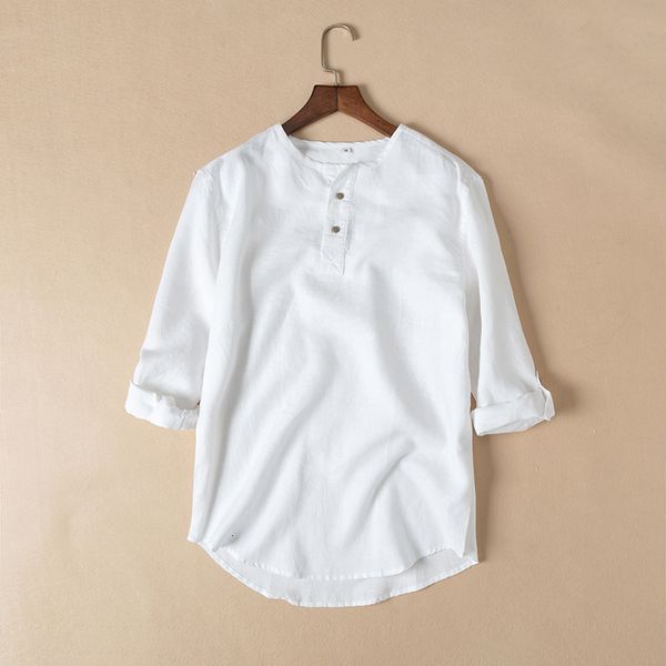 2021 new 100% linen casual loose large size collarless three-quarter sleeve flax men shirts solid white mens shirt brand camisa 170k
2021 new 100% linen casual loose large size collarless three-quarter sleeve flax men shirts solid white mens shirt brand camisa 170k