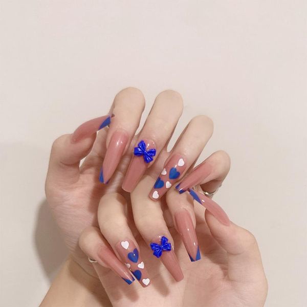 false nails 24pcs blue bow nail patch fake with glue nude color french style gray design women, Red;gold
false nails 24pcs blue bow nail patch fake with glue nude color french style gray design women, Red;gold