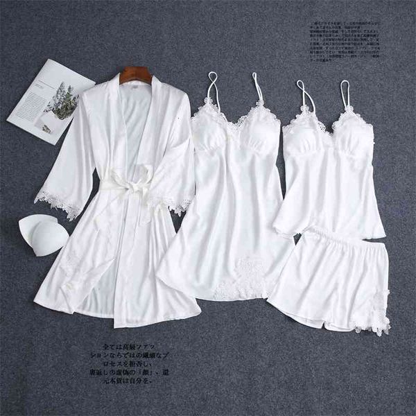 women's sleepwear v-neck lace satin women pajamas suit with shorts 4pcs robe kimono gown summer ice silk home wear casual lin, Black;red
women's sleepwear v-neck lace satin women pajamas suit with shorts 4pcs robe kimono gown summer ice silk home wear casual lin, Black;red