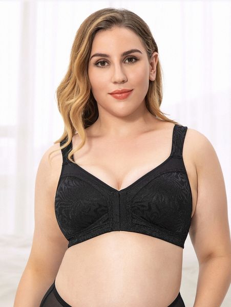 wingslove plus hook and eye placket front full cup bra g4lv#, Black;white
wingslove plus hook and eye placket front full cup bra g4lv#, Black;white