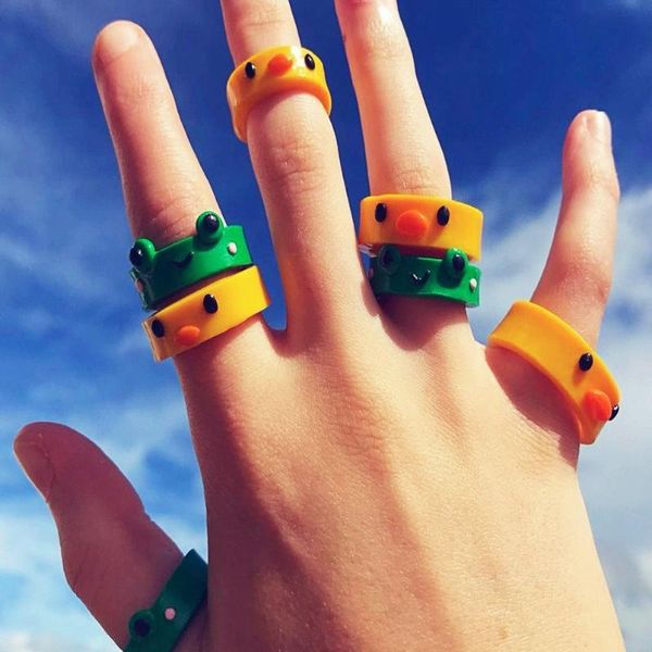 cluster rings 2021 cute frog ring chick resin acrylic for women girls simple animal aesthetic jewelry friendship accessories, Golden;silver
cluster rings 2021 cute frog ring chick resin acrylic for women girls simple animal aesthetic jewelry friendship accessories, Golden;silver
