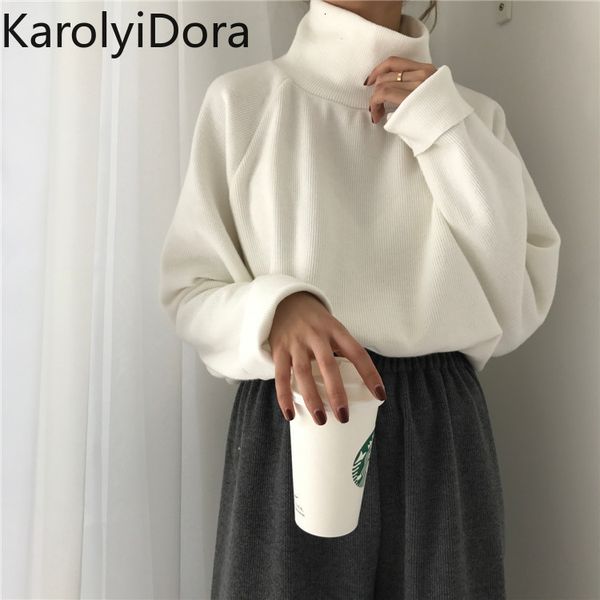 autumn new women sweater casual loose turtleneck knitted jumpers 2021 long batwing sleeve crocheted pullovers streetwear winter t200910, White;black
autumn new women sweater casual loose turtleneck knitted jumpers 2021 long batwing sleeve crocheted pullovers streetwear winter t200910, White;black