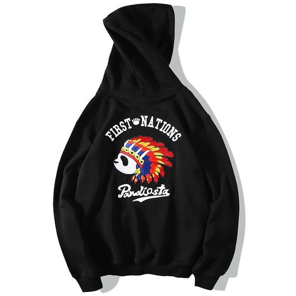 autumn and winter indian cartoon panda embroidered men's hip hop fashion brand national style hoodie, Black
autumn and winter indian cartoon panda embroidered men's hip hop fashion brand national style hoodie, Black