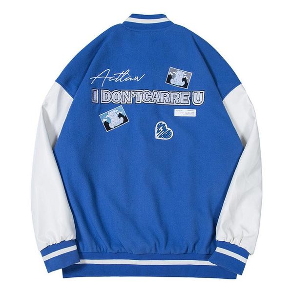 men's jackets teenager cartoon bear embroidery varsity jacket simple vintage splicing baseball uniform couple preppy loose purple fall, Black;brown
men's jackets teenager cartoon bear embroidery varsity jacket simple vintage splicing baseball uniform couple preppy loose purple fall, Black;brown