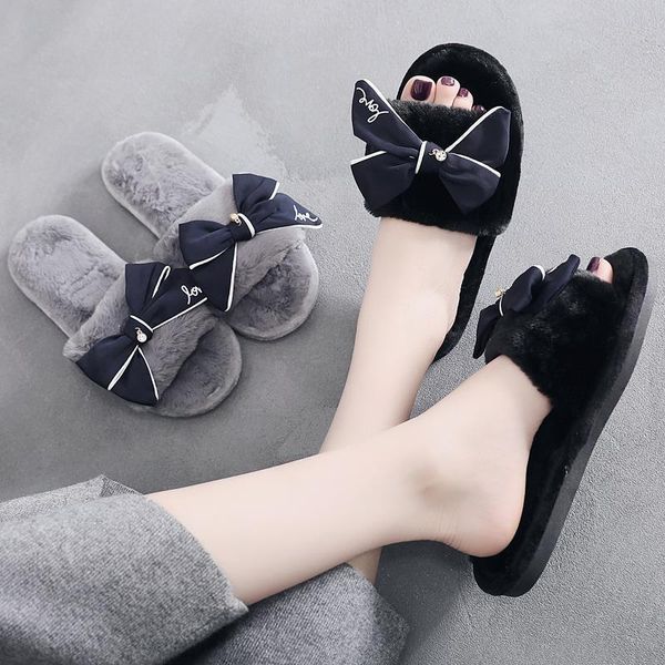 slippers winter shoes home women fur butterfly-knot fluffy slides pink warm flats indoor pantuflas de mujer, Black
slippers winter shoes home women fur butterfly-knot fluffy slides pink warm flats indoor pantuflas de mujer, Black