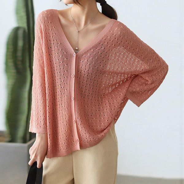 women's knits & tees nini wonderland 2021 summer v-neck knit sweaters women batwing sleeve loose casual cardigans coat hollow out vinta, White
women's knits & tees nini wonderland 2021 summer v-neck knit sweaters women batwing sleeve loose casual cardigans coat hollow out vinta, White