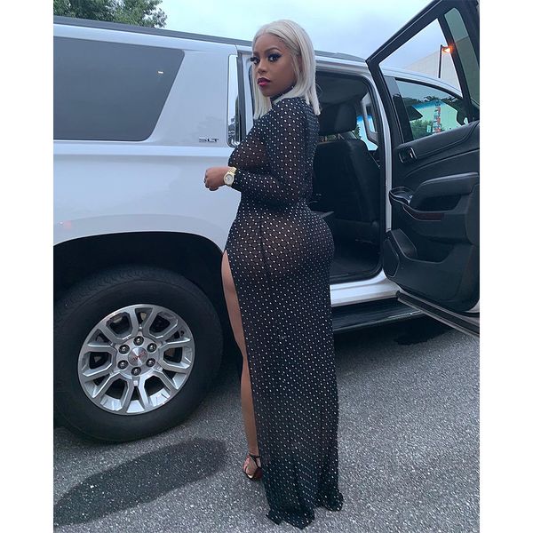 dresses woman party night clubwear glitter sequin sheer mesh turtleneck high split long sleeve maxi dress d74-ad7, Black;gray
dresses woman party night clubwear glitter sequin sheer mesh turtleneck high split long sleeve maxi dress d74-ad7, Black;gray