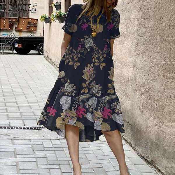 2021 new zanzea retro floral print robe female short sleeves midi casual cotton loose es womens fashion summer ruffle vestidos j2f4, Black;gray
2021 new zanzea retro floral print robe female short sleeves midi casual cotton loose es womens fashion summer ruffle vestidos j2f4, Black;gray