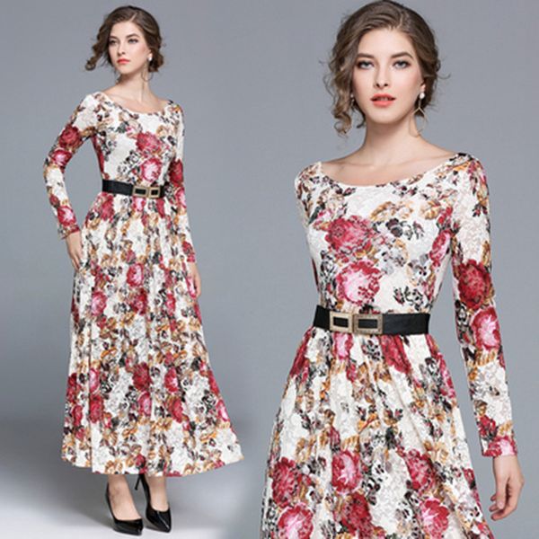 elegant plus size s-2xl 2021 spring new arrival round collar flower printed sleeve woman long lace dress vie9, Black;gray
elegant plus size s-2xl 2021 spring new arrival round collar flower printed sleeve woman long lace dress vie9, Black;gray