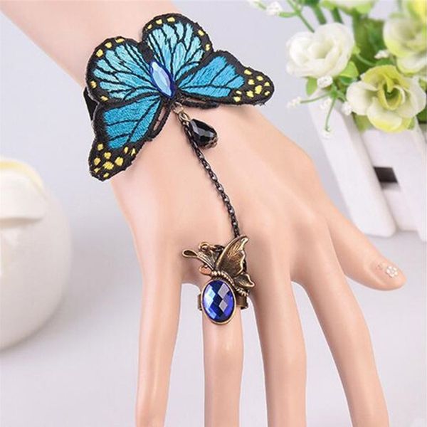 danfeng creativity: hand lace jewelry butterfly boutique crystal bracelet butterfly bracelet ring set, Black
danfeng creativity: hand lace jewelry butterfly boutique crystal bracelet butterfly bracelet ring set, Black
