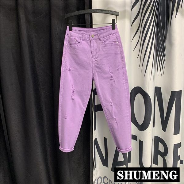 women's jeans european streetwear high waist purple women slim pants female 2021 summer ripped hole harem denim, Blue
women's jeans european streetwear high waist purple women slim pants female 2021 summer ripped hole harem denim, Blue
