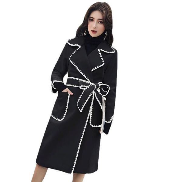women's jackets women casual coat tailored collar wave line sash slim long sleeve female pockets winter warm, Black;brown
women's jackets women casual coat tailored collar wave line sash slim long sleeve female pockets winter warm, Black;brown