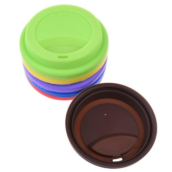 2021 9cm Silicone Cup Lids Anti Dust Spill Proof Food Grade Silicone Replacement Coffee Mug Cover Milk Tea Cup Airtight Seal Lids