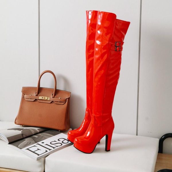 boots women over-the-knee plus size 22-24.5cm patent leather thick heel side zipper super high winter, Black
boots women over-the-knee plus size 22-24.5cm patent leather thick heel side zipper super high winter, Black
