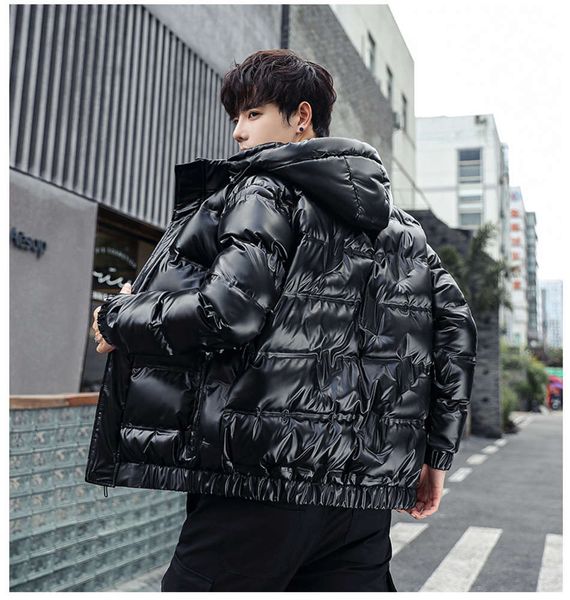 bright coat men's trend handsome 2020 new winter hooded reflective silver grey thickened down cotton jacket, Black
bright coat men's trend handsome 2020 new winter hooded reflective silver grey thickened down cotton jacket, Black